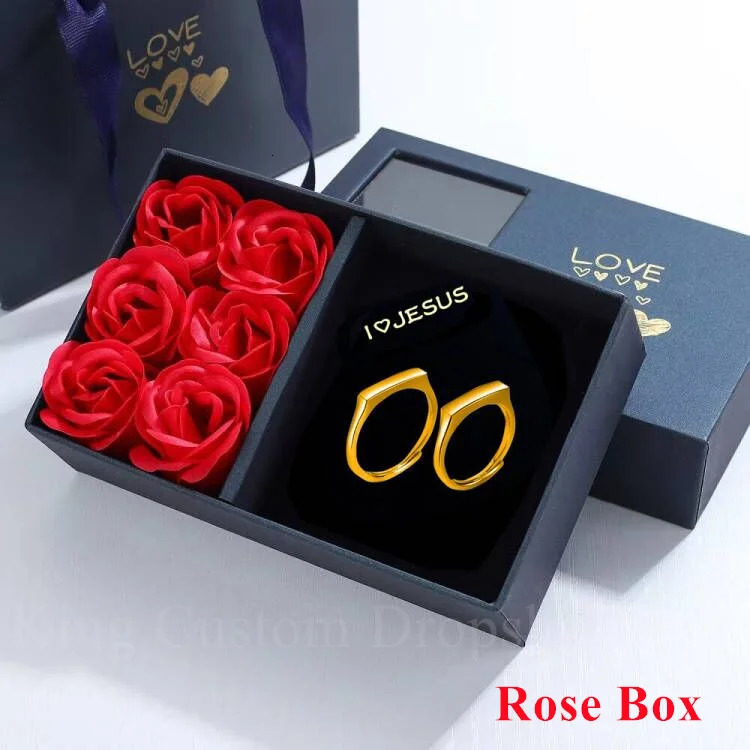 I Love Jesus Couple Jewelry Projection Couple Ring Light Sculpted Adjustable reflecting Ring Valentines Day Gift for Lover 250610