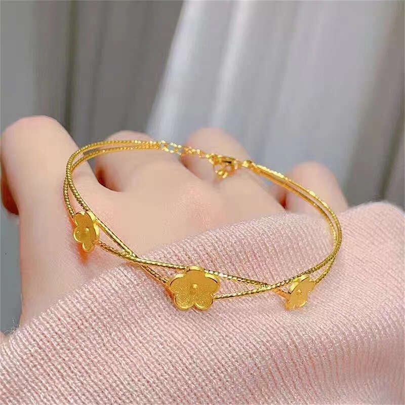 Luxury jewelry designer bracelet flower Double Layer Peach Blossom Bracelet for Women Fashion High-end Sense Exquisite Temperament Versatile Commuting