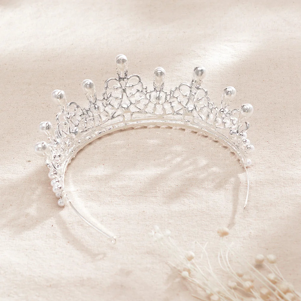 Pearl Crystal Bridal Tiaras And Crowns for Women Bride Party Rhinestone Prom Diadem Wedding Bridal Hair Accessories Jewel 250610