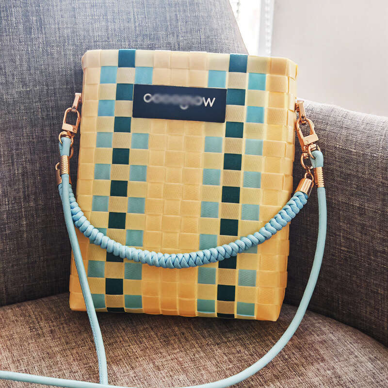 Thai Internet Celebrity Crossbody Plastic Woven Basket Casual Beach Vacation Phone Shoulder Bag