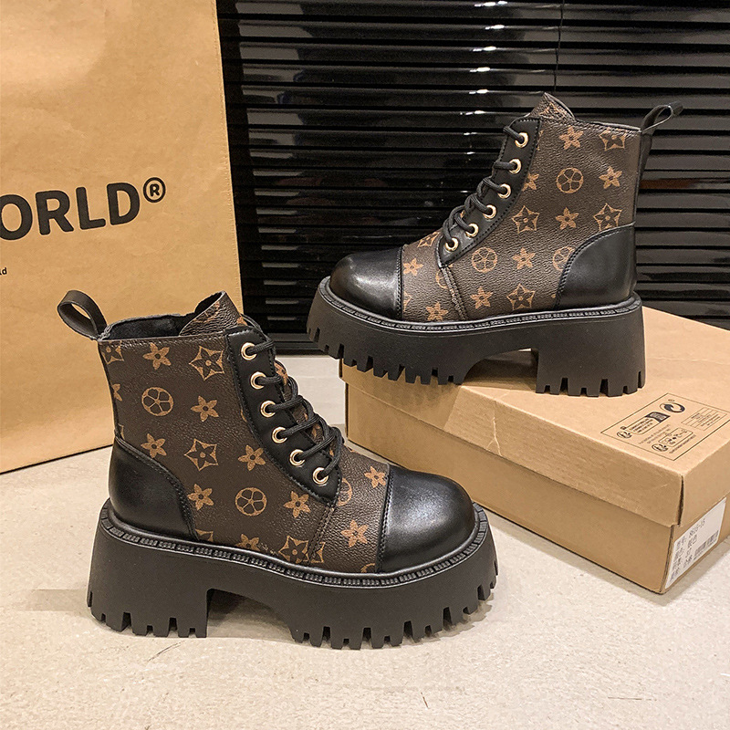 free shipping designer for women Autumn new fashionable simple and versatile Martin boots vintage black Knight Boots