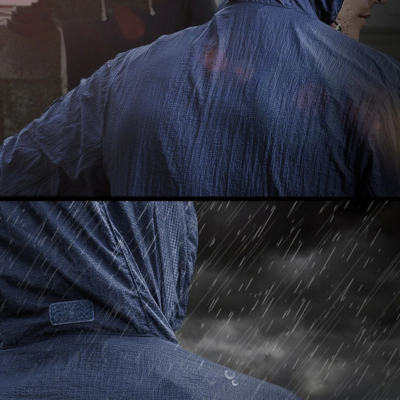 Summer Lightweight Tactical Jacket Mens Windbreaker Thin Skin Hooded Raincoat Quick Dry Breathable Waterproof Jacket 250614