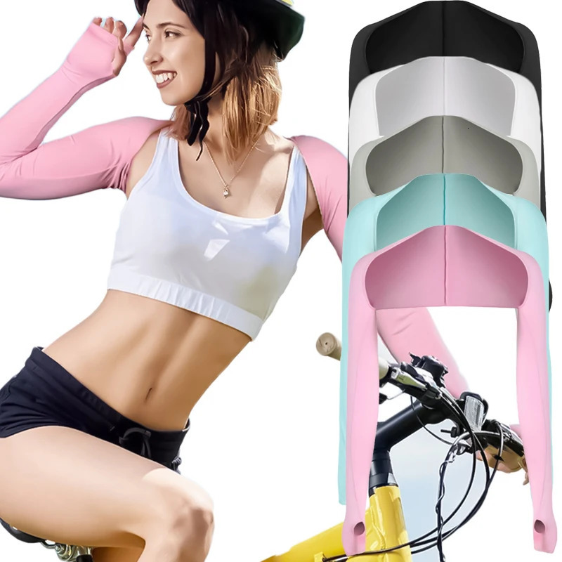 Summer Cycling Ice Silk Sunscreen Shawl Outdoor Golf Sports One Shoulder Sleeves Neck Shading and UV Protection Sleeves 250610
