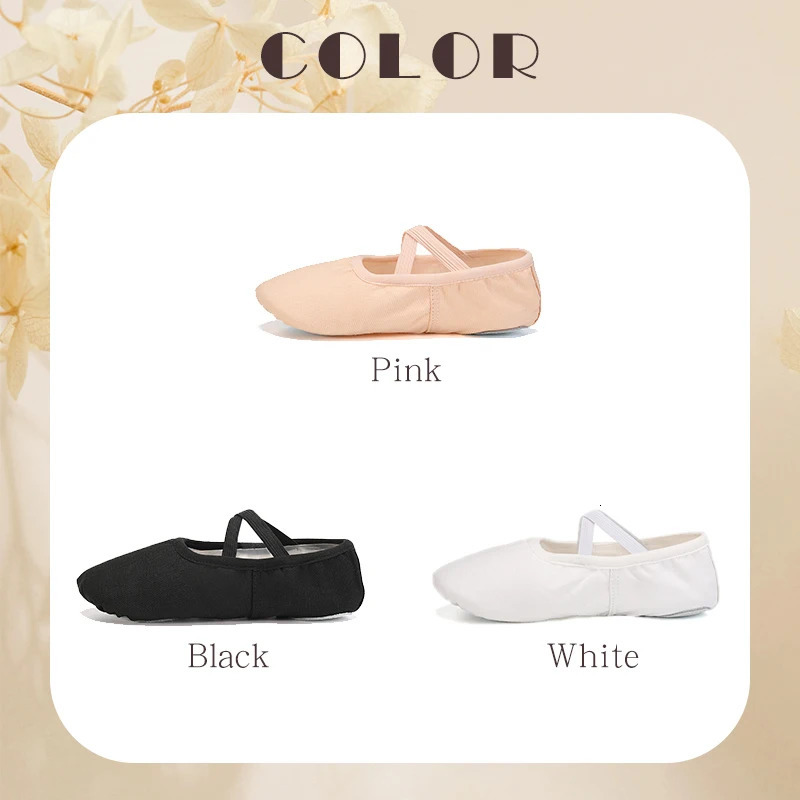 Ballet Shoes Women Gymnastics Shoes Ballet Slippers Canvas Elastic Bandage Mesh Flat Split Sole Shoes Dance Pointe Ballet Shoes 250613