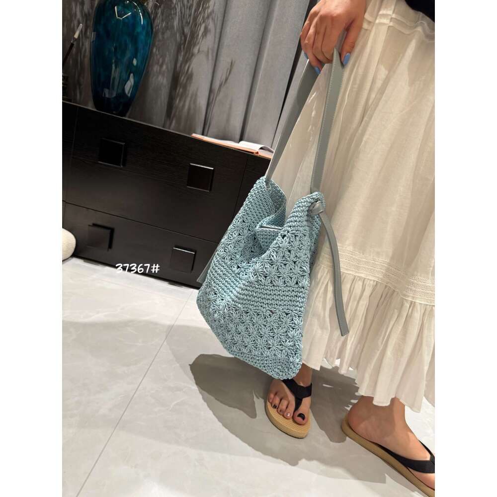 Wax Rope Handmade Crochet Large Capacity Tote Bag for Women 2025 New Fashion Versatile Beach Style Shoulder Handbag