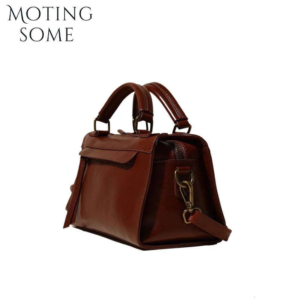 Motingsome New 2025 Fashion Women Small Square Natural Cowhide Shoulder Handbag Lady Mini Messenger Bag
