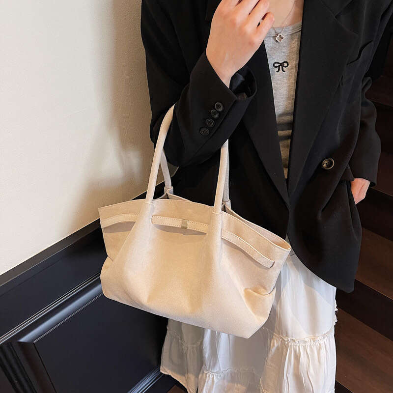 Suede Tote for Women 2025 New Style Women's Autumn Winter High-end Underarm Bag Niche Design Handbag