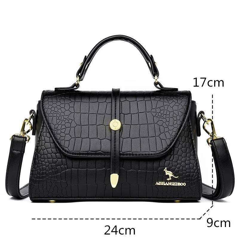 Women Tote Fashion Crocodile Pattern Noble Leather Female Handbag Brand Designer Shoulder Crossbody Bag Phone Sac