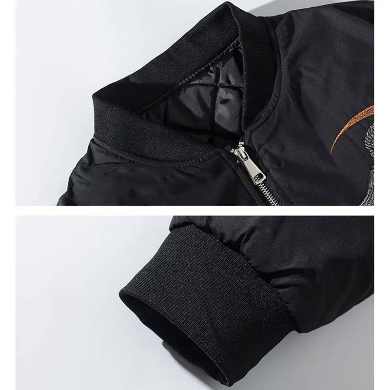 Men's Bomber Hip Hop Heavy Industry Embroidery Ma1 Coat City Boys Outerwear Baseball Collar Jacket