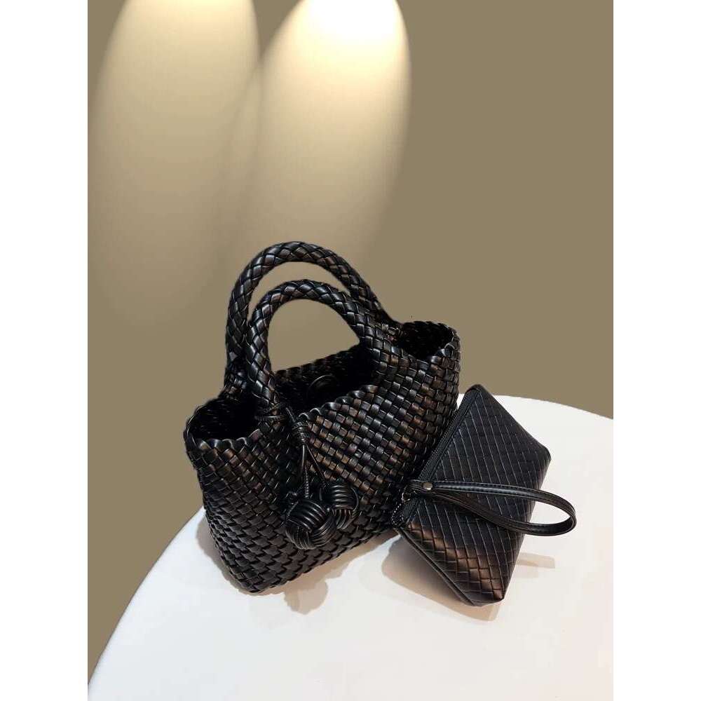 Vegetable Basket Handwoven for Women High-end Niche Handbag Bucket Single Shoulder Crossbody Small Tote Bag