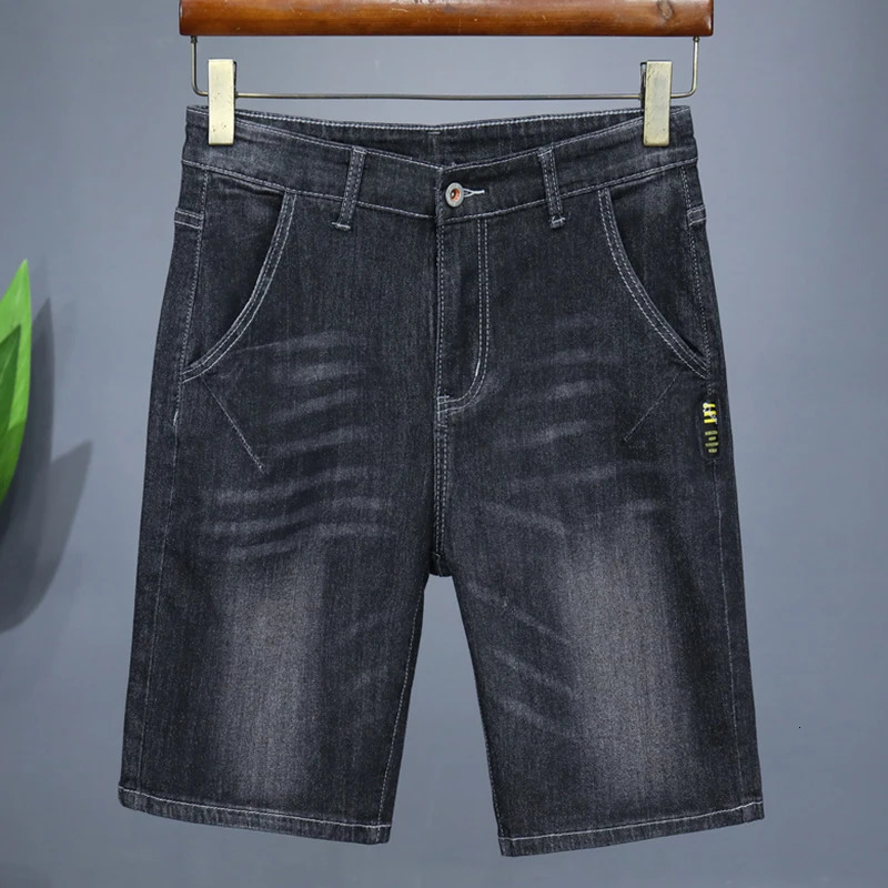 Mens Straight Casual Denim Shorts Simple Solid Color Slim Jeans Comfortable Breathable Bermuda Summer 250614