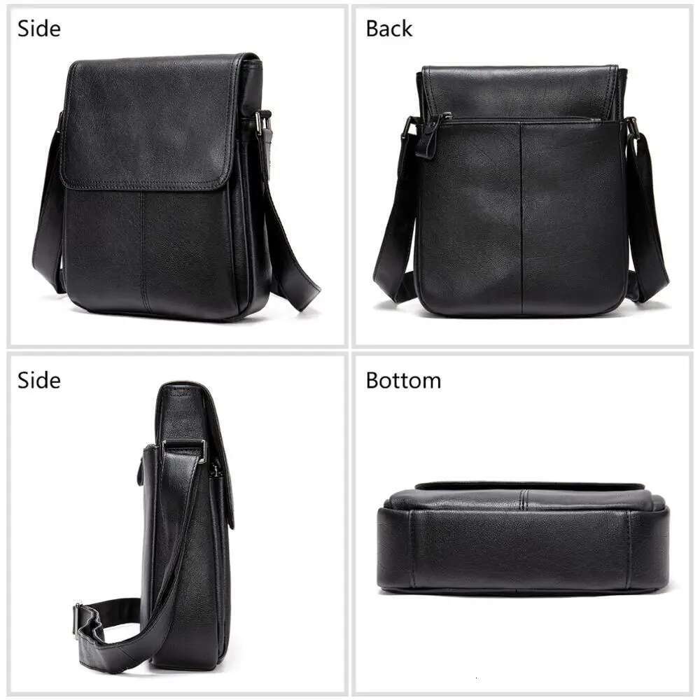 WESTAL Genuine Leather Shoulder Bag Husband Black Messenger Male Side Men's Bags Casual Crossbody Man Handbags