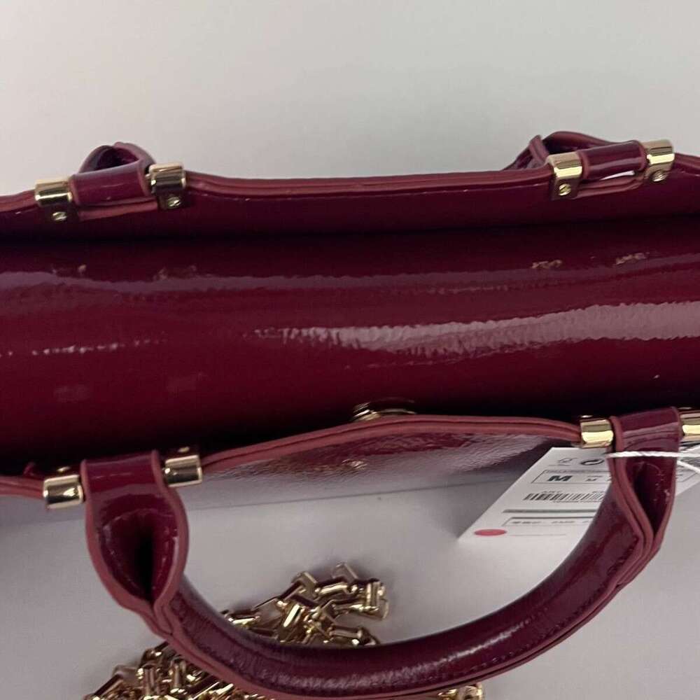 Free shipping designer bag Luxury ZA Autumn Winter New Women s Dark Red High Quality Mini Shoulder Crossbody Handbag Chain Small Square Bag Handbags