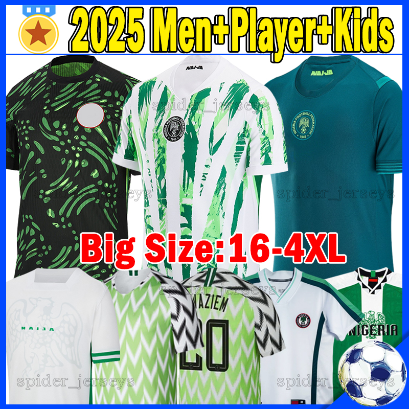 XXXL 4XL 25 26 Nigerias Soccer jerseys Retro 2018 1994 1998 maillot de foot 2025 2026 CHUKWUEZE SIMON IHEANACHO AJAYI DESSERS player version football shirts kids kits