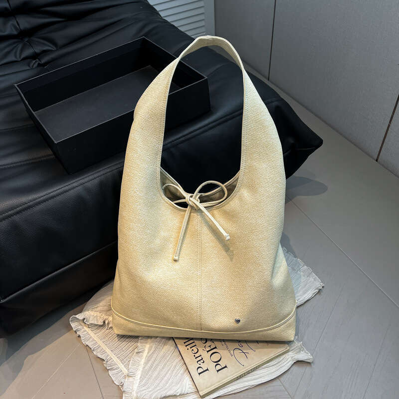 Women's 2025 New French Style Bowknot Strap Handbag Large Capacity Fashion Versatile Korean Version Shoulder Bag for Women