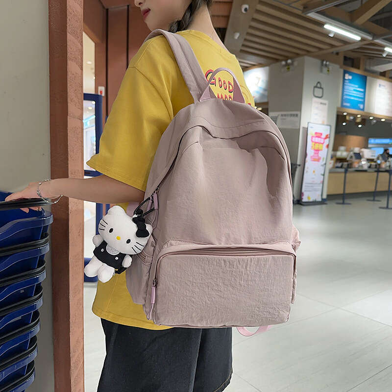 Casual Style Female College Ins Korean Version, Simple Travel Backpack for Middle and High School Students, Campus Double Shoulder Bag