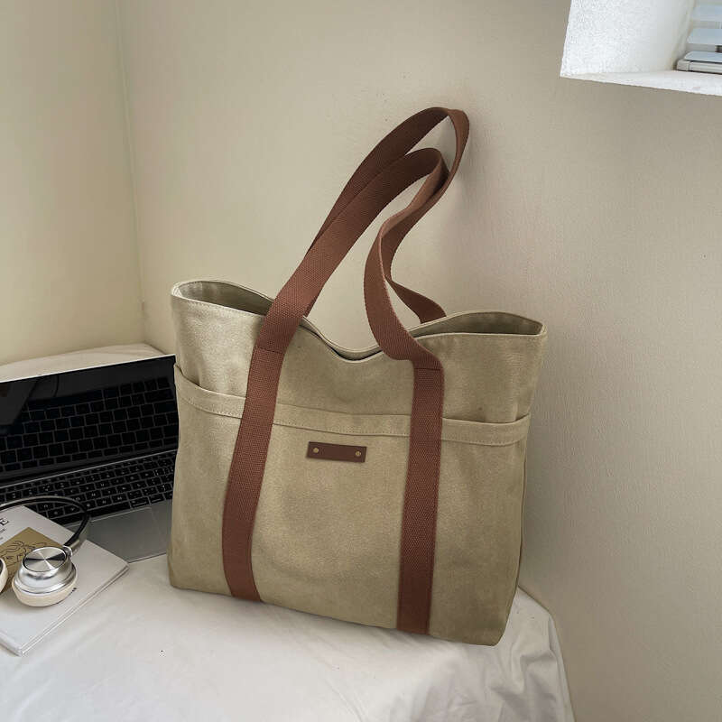 Large Capacity Tote Handbag 2025 New Korean Style Lazy Casual Simple Lightweight Shopping Women's Crossbody Bag