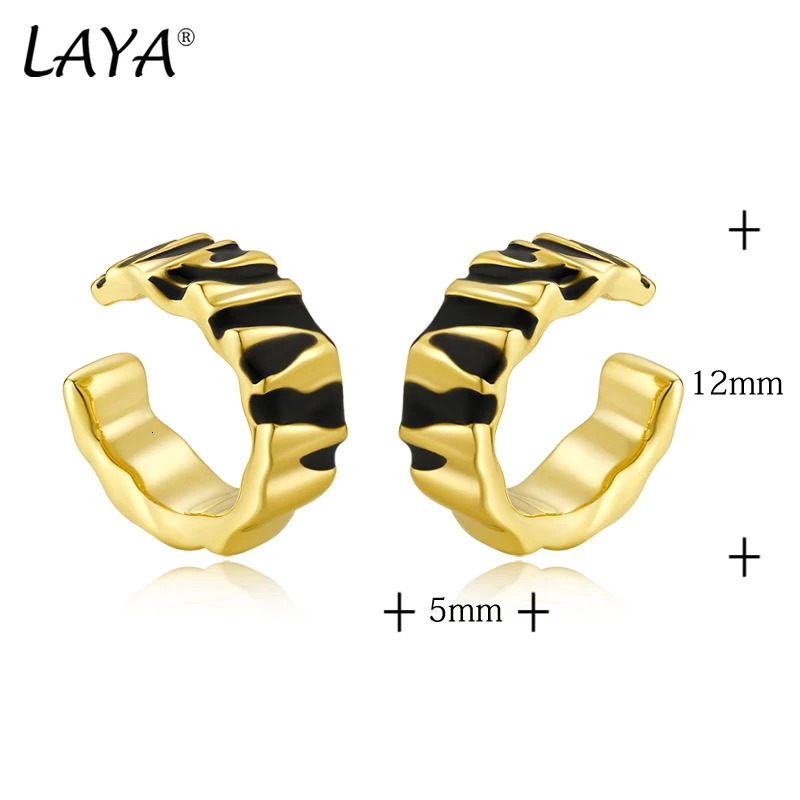 LAYA 100% 925 Sterling Silver Minimalist Original Handmade Enamel Clip-on Earrings For Women Fine Jewelry Trend 250610