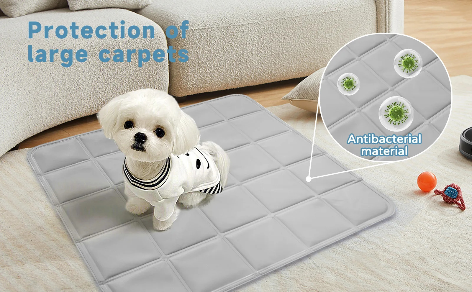 Ice Silk Cooling Mat for Dogs Cats - Breathable Summer Pet Pad Portable Foldable Dog Bed Cooler Lightweight Anti-Slip 250614