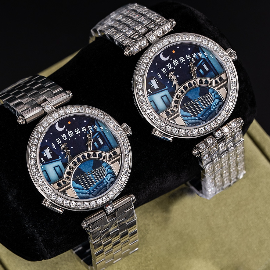 Lover s Bridge Watch Meets Kiss Watch, Size 38X9MM Never Fade Inlaid with Crystal TOP diamond fashion jewelry anniversary gift 022