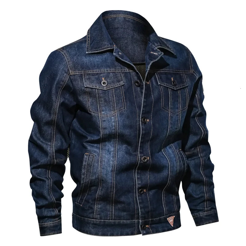 Mens Solid Denim Jacket Spring Autumn Casual Slim Fit Bomber Jackets Male Jean Outerwear Cowboy Plus Size 4XL 250614