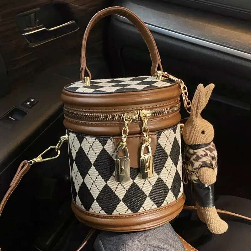 Designer Shoulder Free Bag Shipping New Fashionable Bucket Dia Grid Handbag Crossbody For Women Free shipping