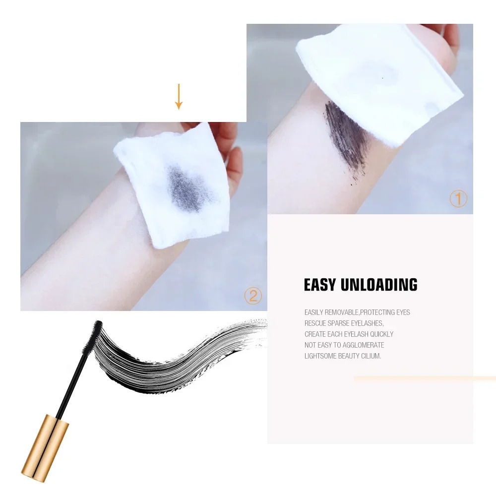 3D Mascara Lengthening Black Lash Eyelash Eye Lashes Brush Beauty Makeup Longwearing Gold Color 250606