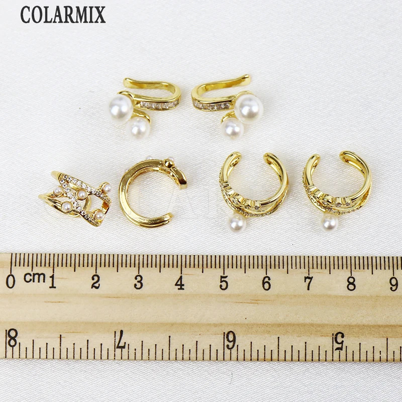 8 Pairs Arrival Pearl Ear Clips 18k Gold Plated Clip On Earrings Gift for Women 31296 250610