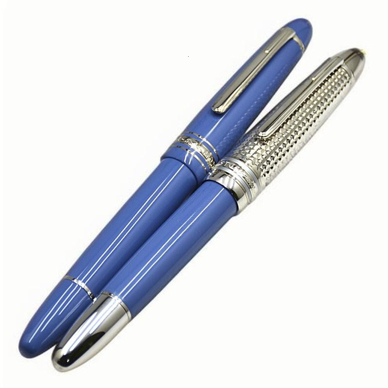 Pens Wholesale Luxury Fountain Msk-149 Piston Filling Classics Fountain Pen Monte 4810 Nib Black Blue Resin Stationery Office Writing Ink Pens With Serial Number