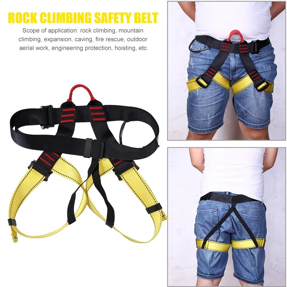 Outdoor Rock Climbing Harness Half Body Safety Belt Aerial Survival Equipment Professional Waist Support 250611