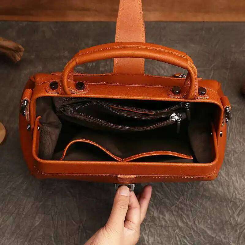 Designer Bag MOTAORA Women S Vintage Genuine Leather Crossbody Messenger Bag With Phone Pocket Zipper Pockets Buckle Closure