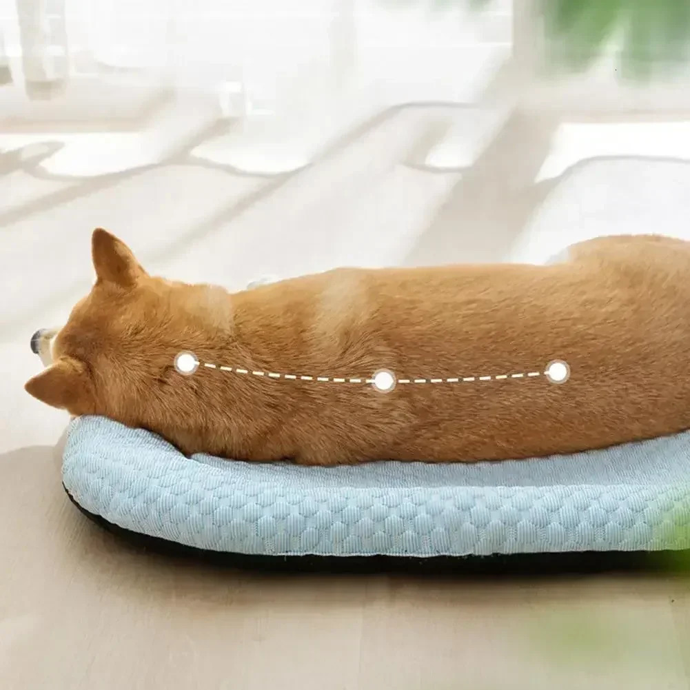 1PCS Summer Dog Bed Cat Cushion Puppy Sleep Nest for Small Medium Large Dog Cat Ice Silk Cool Mat Pet Kennel Cooling Bed 250614