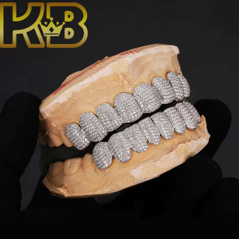 Personalized VVS Moissanite Iced Out 925 Sterling Silver Mens Hip Hop Body Diamond Dental Teeth Grillz for Men