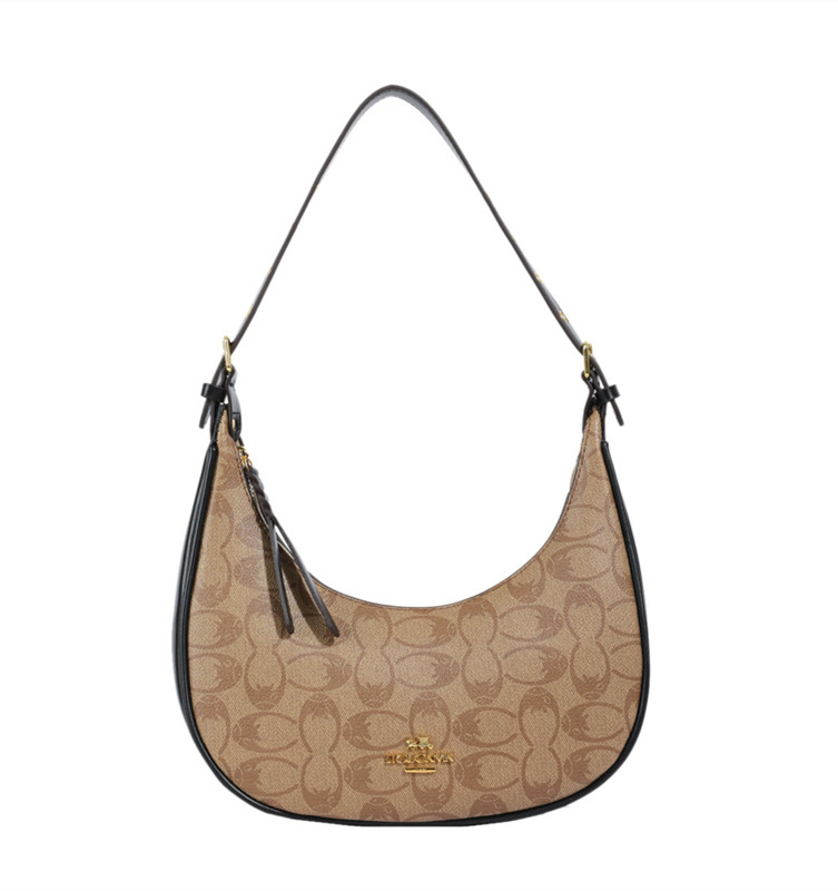 Free shipping designer high-end women's bag 2025 new trendy and fashionable crossbody bag armpit bag net Red Bull horn bag single shoulder bag tr
