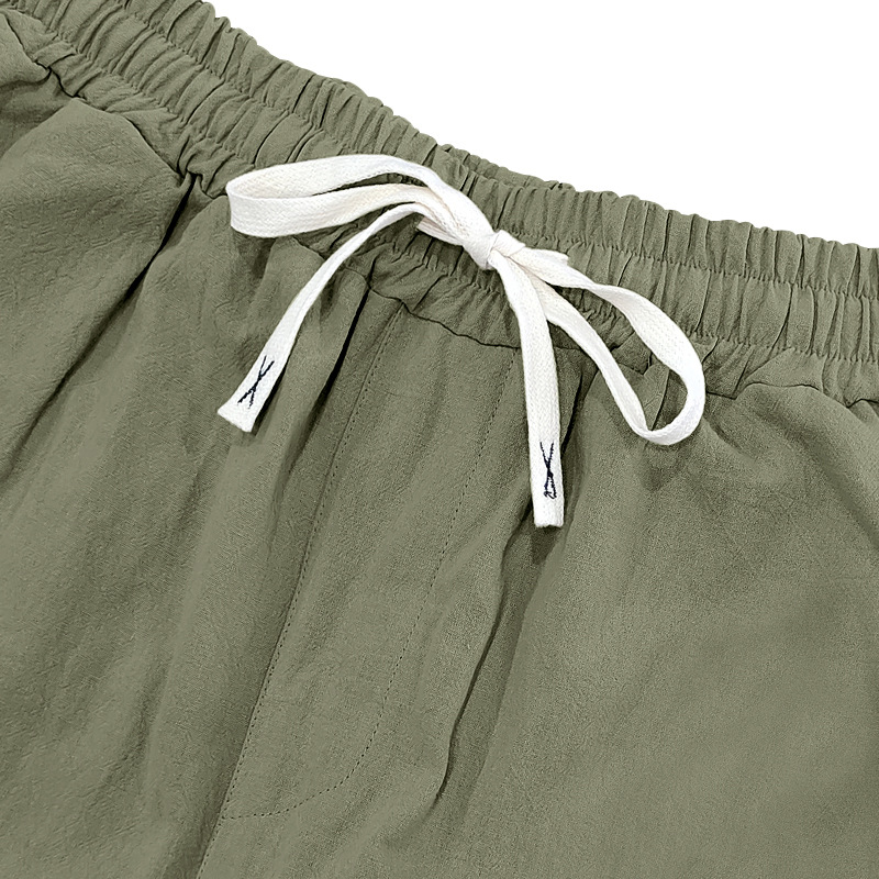 Men's high-quality pants and shorts, loose linen casual wide-leg pants, trendy beach sports, all-season breathable long pants European size :S-3X