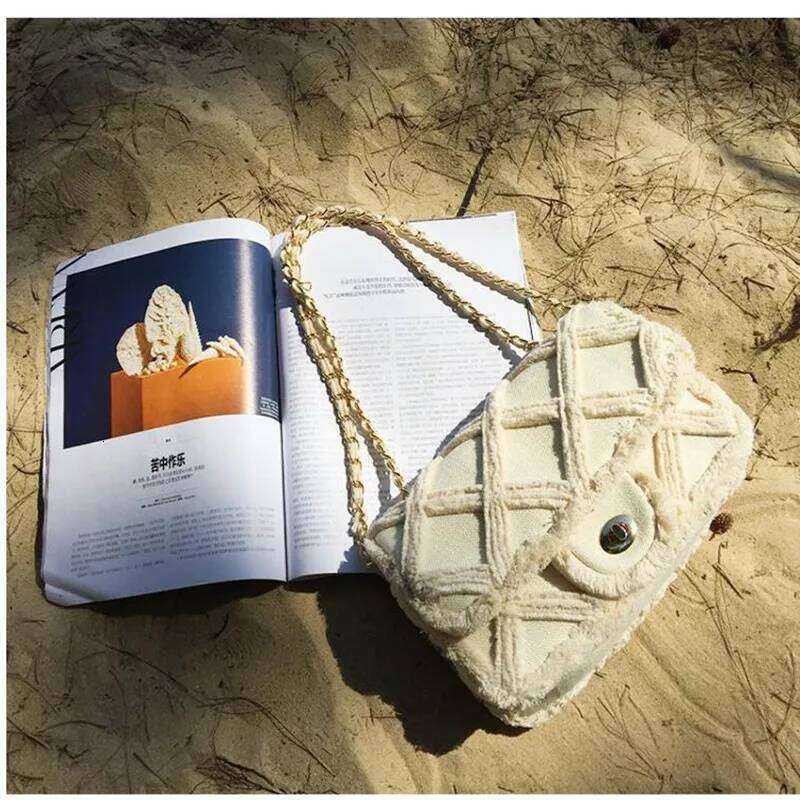 Designer Bag Women Canvas Shoulder Messenger Crossbody Bag Ladies Vintage Handbag Totes Female Cotton Wool Cloth Shopping Bags Pearl