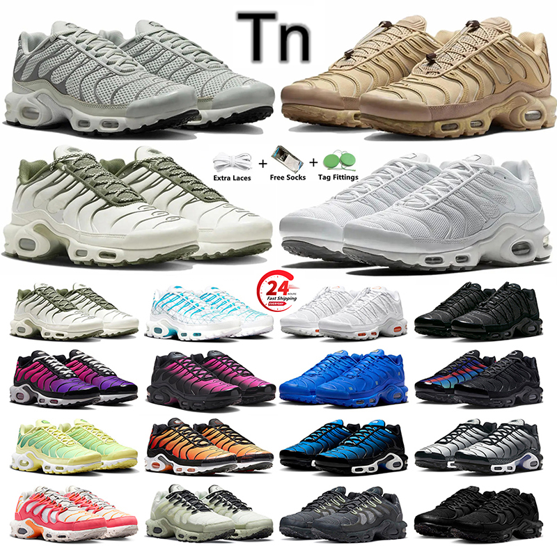 Tn Plus 3 Running Shoes Men Women Triple White Black Sky Blue Gradient Dusk Unity tns Plus Tennis Breathable Mens Trainers outdoor Sports Sneakers Size 36-46