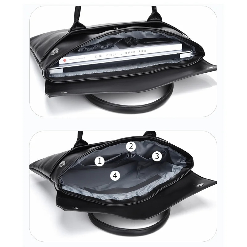 Large Capacity Laptop Bag - Stylish and durable briefcase with multiple compartments for daily essentials and laptop accessories 250614