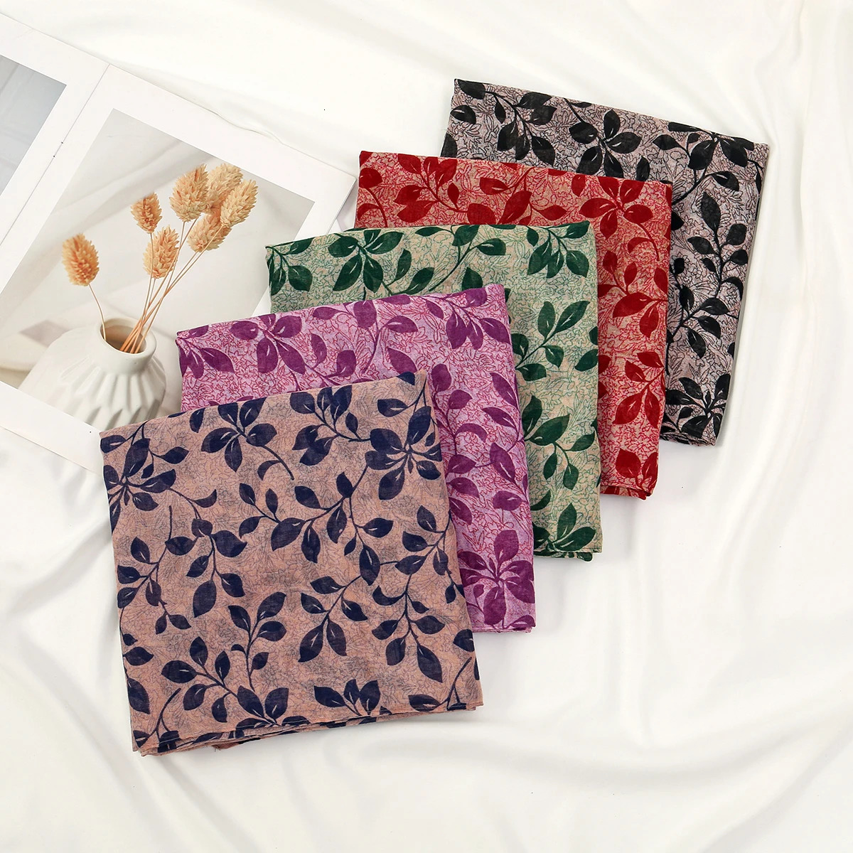 Summer Printed Cotton Viscose Hijab Scarf Woman Muslim Hijabs Shawl Lightweight Breathable Long Wraps Lady Fashion Headband 250610