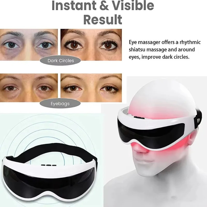 Electric Eye Massager Eye Care Massage Adjustable Buckle Eye Massage Instrument 22 Magnets Eyestrain Relief HealthCare 250612