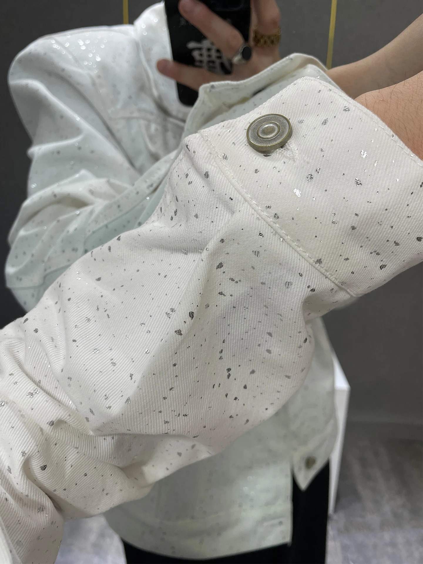 Mens Highend Starry Sky Diamond Denim Jackets Spring Autumn Niche Trendy Fashion Versatile Chic Coats 250614