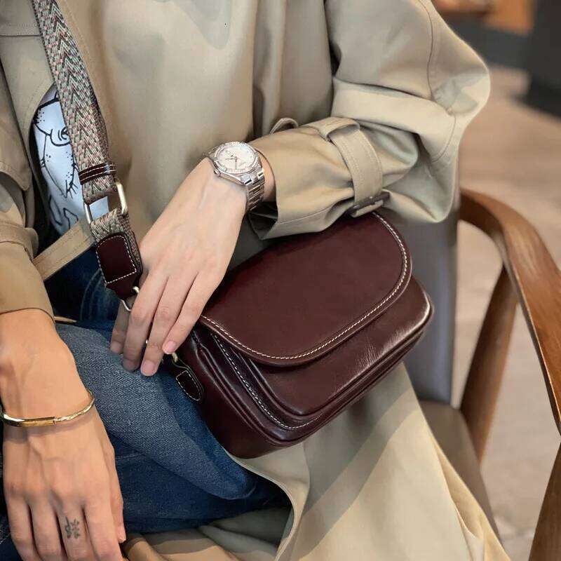 Women's Cow Cross-Body Ladies High Quality Phone Bag Versatile Genuine Leather Shoulder Purse Casual Handbags