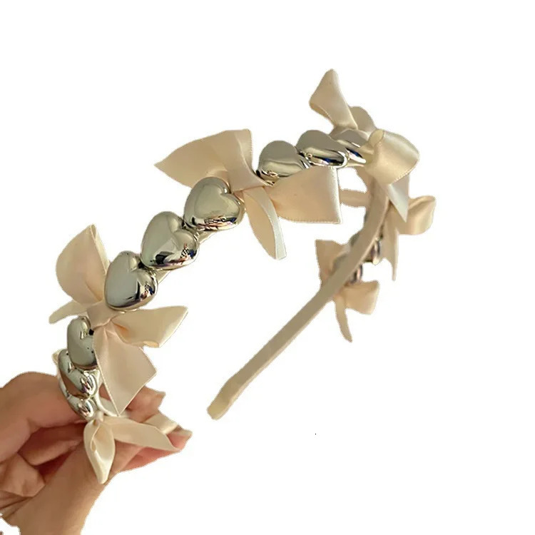 Korean style hoops Headband hair woman metal heart butterfly hair bows girls bands versatile simple fine headbands accessories 250610