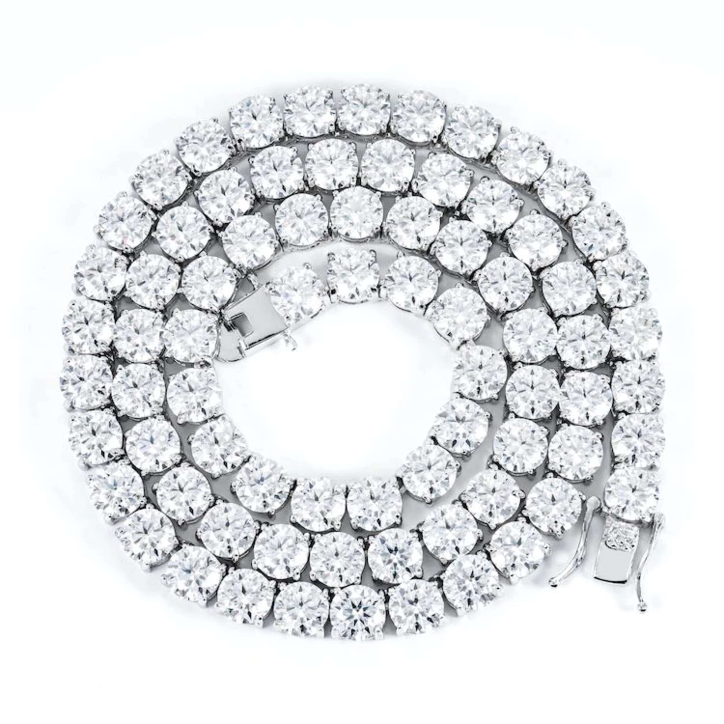 Luxury Gorgeous Moissanite Tennis Necklace 5MM Moissanite Chain 925 Sterling Silver for Men and Women Best Gift for Him Her