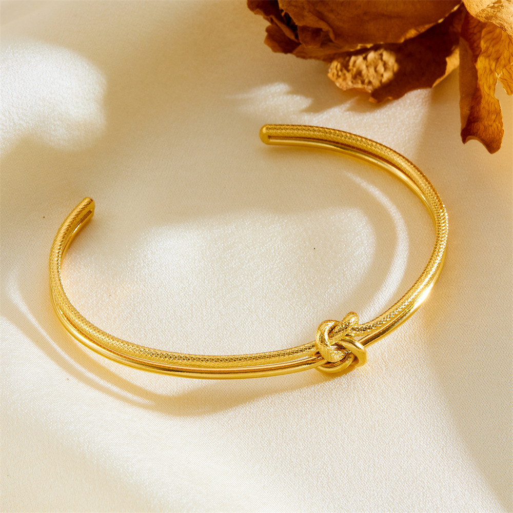 Fashion Light Personality Knot Twist Bracelet for Women Design High-end Titanium Steel Non-fading Jewelry