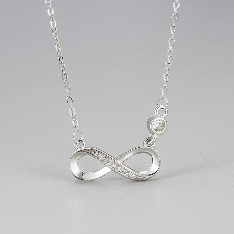 Silver Color Infinity 8 Word Zircon Jewelry Sets for Women Necklace Bracelet Earrings Matching Statement Jewelry Gifts 250609