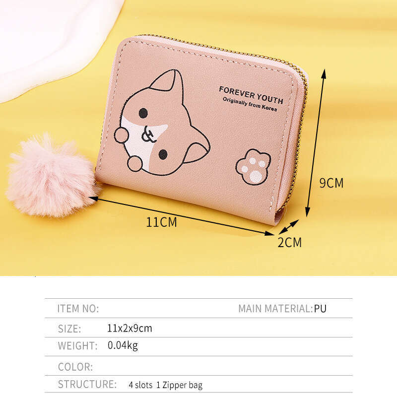 Hot Selling INS Women Short Cartoon Female Student Coin Zipper Wallet Cute Small Card Holder