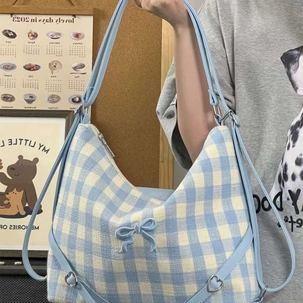 Korean Style Gentle Girl Cute Bowknot Embroidered Shoulder 2025 New Trendy Fashion Casual Commuter Tote Bag