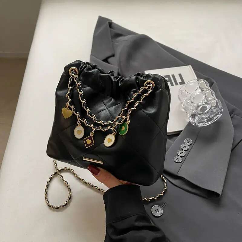 Designer Shoulder Free Shipping New Single Bags Women Bag Tote Square Chain Dia Grid Water Bucket Crossbody Free shipping