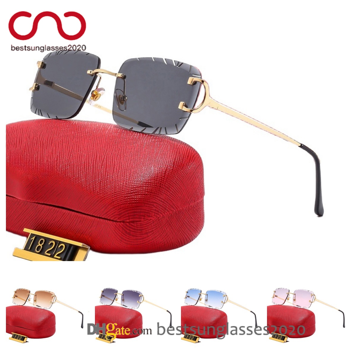 des lunettes de soleil designer sunglasses women glasses men Gold and Silver Frameless Metal Round Oval Optical Frame Black Grey Transparent Sun Eyewear Glasses